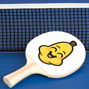 Raquete De Ping Pong Arte de Personagem Kawaii de Banana Banini Fofa