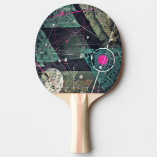 Raquete De Ping Pong Arte digital de Grafite legal geométrica