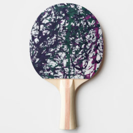 Raquete De Ping Pong Arte em Mármore Roxo, Verde e Rosa