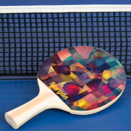 Raquete De Ping Pong Arte Geométrica de Abstrato Vivid Personalizada