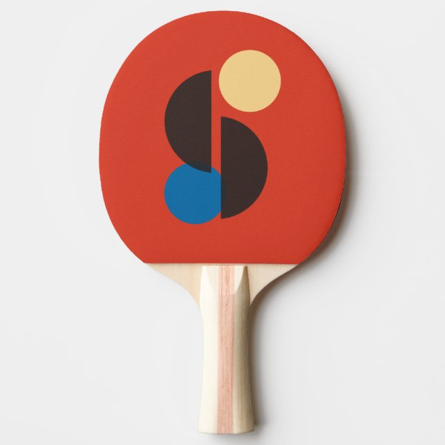Raquete De Ping Pong Arte Geométrica do meio século (Frente)