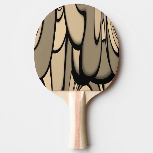 Raquete De Ping Pong Arte Moderna Derreter Matizes Castanhos (Frente)