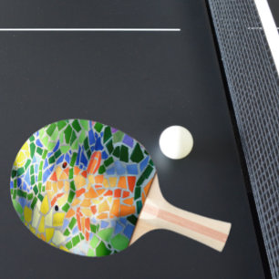 Raquete De Ping Pong Arte Mosaica Laranja Colorida de Peixes Koi