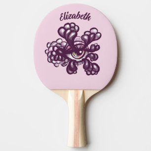 Raquete De Ping Pong Arte Surrealista de Olho Weirdcore em Pastel Sonha