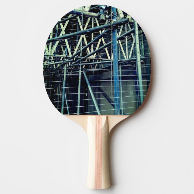 Raquete De Ping Pong Artesanato azul e prateado (Frente)