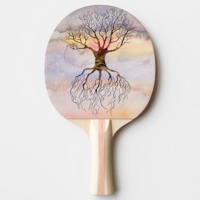 Raquete De Ping Pong Árvore contra o céu (Frente)
