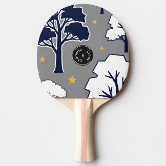 Raquete De Ping Pong Árvore e Estrela Modernas Personalizadas da Flores