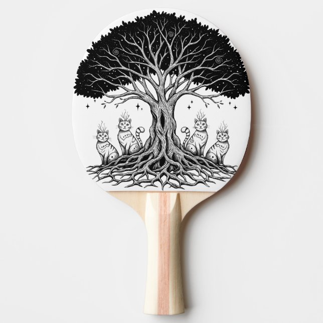 Raquete De Ping Pong árvore mística da vida (Frente)