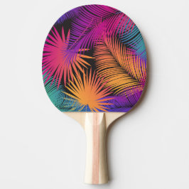 Raquete De Ping Pong Árvore Tropical Palm Deixa Arco-Íris Selvagem
