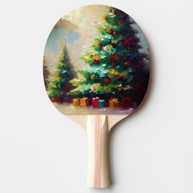 Raquete De Ping Pong Árvores de Natal (2) (Frente)