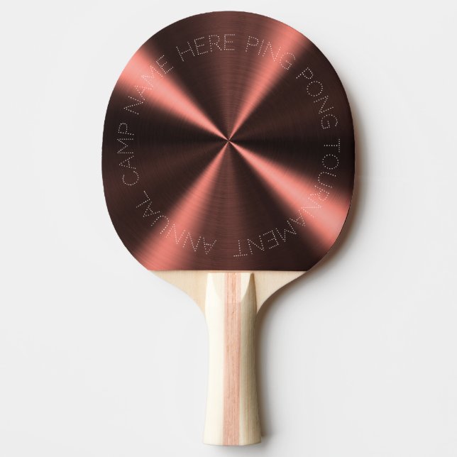 Raquete De Ping Pong Aspecto Metálico Radial Personalizado - Cobre (Frente)