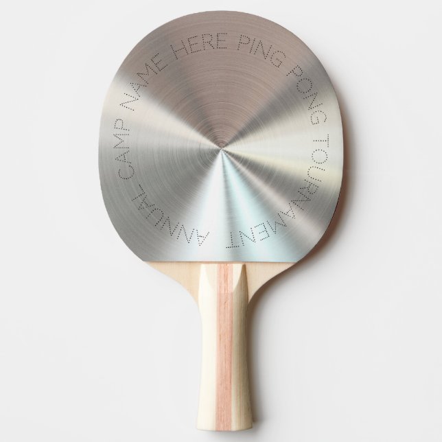 Raquete De Ping Pong Aspecto Metálico Radial Personalizado - Cromo (Frente)