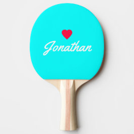 Raquete De Ping Pong Assinatura de Coração Vintage Ciano Retro Elétrico