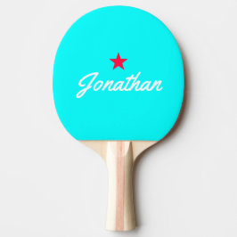 Raquete De Ping Pong Assinatura Estrela Vintage Ciano Retro Elétrico