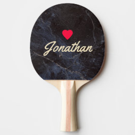 Raquete De Ping Pong Assinatura Vintage Coração Pedra Escura Modesta