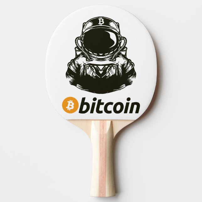 Raquete De Ping Pong Astronauta Cripto BITCOIN (Frente)