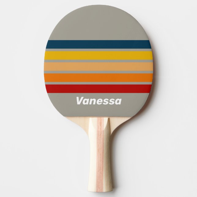 Raquete De Ping Pong Aurora Arcade Através de Listras com Nome (Frente)
