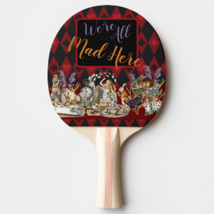 Raquete De Ping Pong Aventuras de Alice com o Gato Cheshire Louco de Wo