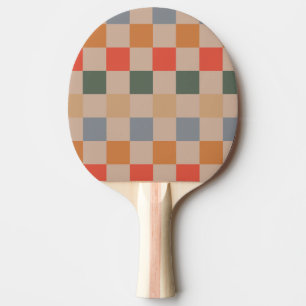 Raquete De Ping Pong Azul bege Laranja Castanho Marrom Verificado Padrã