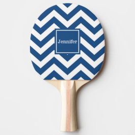 Raquete de Ping Pong Azul Chevron Monograma Person