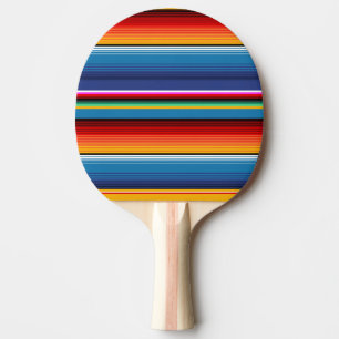 Raquete De Ping Pong Azul Dourado Vermelho Mexicano Sarape