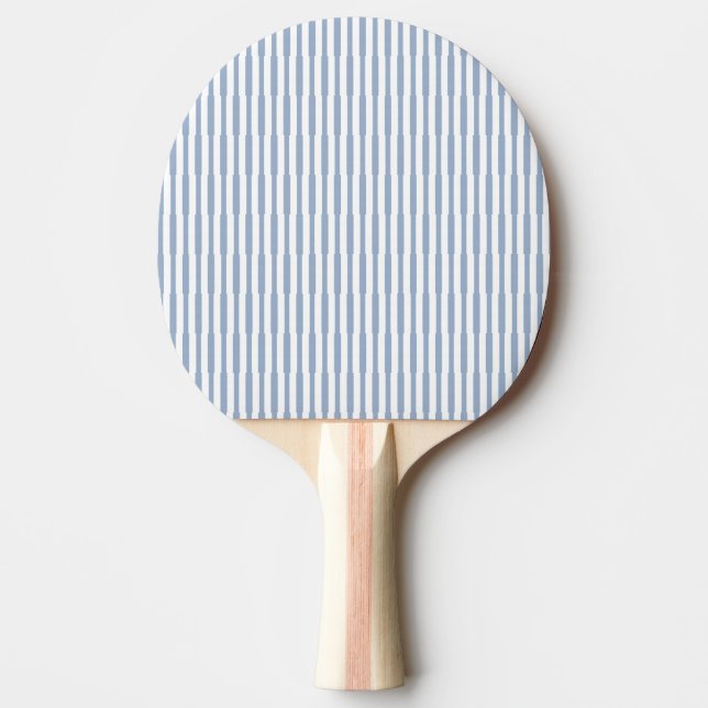 Raquete de Ping Pong Azul e Branco Listrada Quadra (Frente)