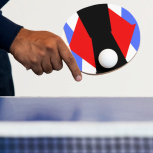 Raquete De Ping Pong Azul estético, vermelho, preto e branco, abstrato