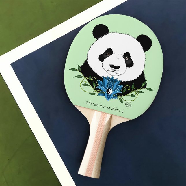 Raquete De Ping Pong Azul Flor de Lotus Panda Bear (Criador carregado)