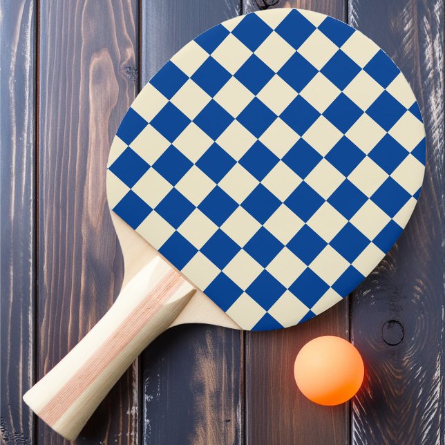 Raquete De Ping Pong Azul Marinho e Creme Xadrez (Criador carregado)