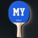 Raquete De Ping Pong Azul Meu Nome Personalizado<br><div class="desc">Blue My Name Personalised Name Ping Pong Paddle . Você pode mudar a cor ou o nome de que gosta... Ping Pong Paddle personalizado.</div>