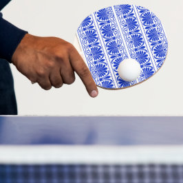 Raquete De Ping Pong Azul-padrão árabe mediterrânico grego