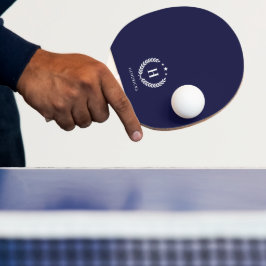 Raquete De Ping Pong Azul Real | Monograma Moderno Minimalista Elegante