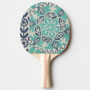 Raquete De Ping Pong Azulejo Batik Azul I