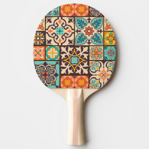 Raquete De Ping Pong Azulejo Colorido de Patchwork Islam Motifs