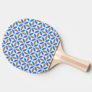 Raquete De Ping Pong Azulejo Geométrico Vintage Blue Brown Barcelona Pe