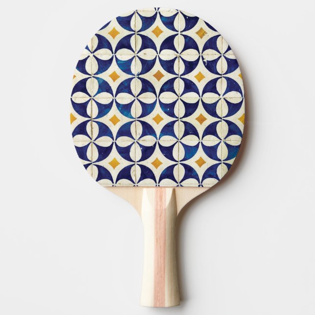 Raquete De Ping Pong Azulejos Portugueses - Azulejo Pattern Design (Frente)