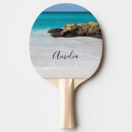 Raquete De Ping Pong Azure Ocean Sandy Beach Photo