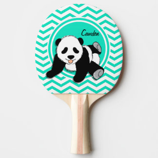 Raquete De Ping Pong Baby Panda; Aqua Green Chevron
