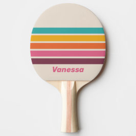 Raquete De Ping Pong Balas Antigas Arco-íris Através de Listras com Nom
