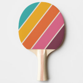 Raquete De Ping Pong Balas Antigas Listras Coloridas Ousadas