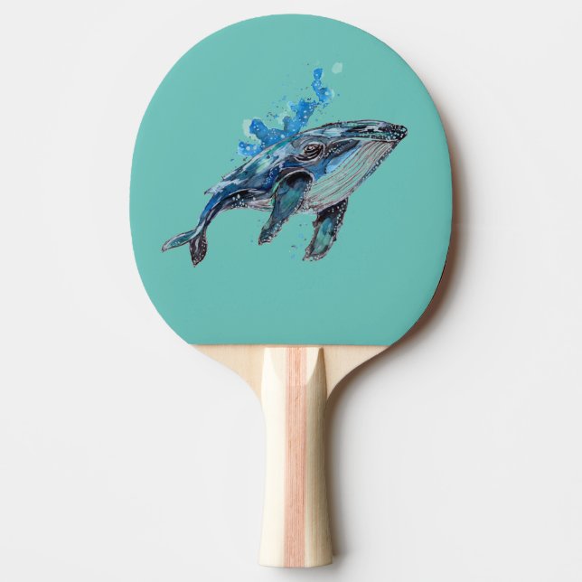 Raquete De Ping Pong Baleia-jubarte azul (Frente)