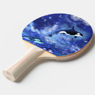 Raquete De Ping Pong Baleias Assassinas na Lua Cheia - Desenho de Arte 