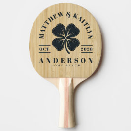 Raquete De Ping Pong Bambu Leve Crista de Casamento Trevo da Sorte Irla
