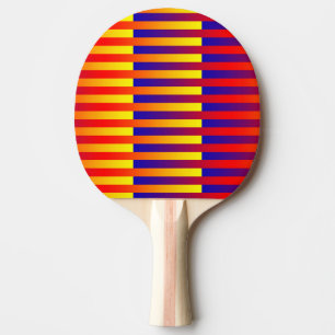 Raquete De Ping Pong Bandas Amarelas Vermelhas Azuis