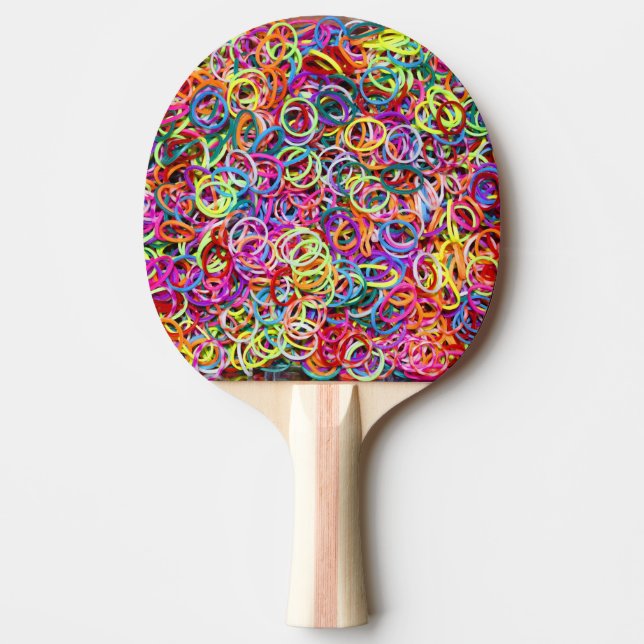 Raquete De Ping Pong Bandas de borracha coloridas (Frente)