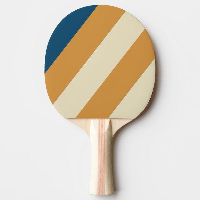 Raquete De Ping Pong Bandas de Onda Azul Retrotraídas (Frente)