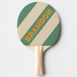 Raquete De Ping Pong Bandas Laranja Retroativas com Nome