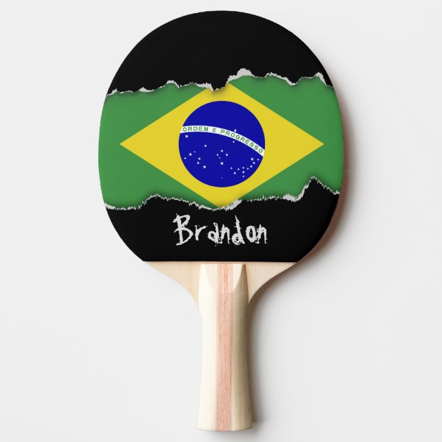 Raquete De Ping Pong Bandeira brasileira clássica (Frente)