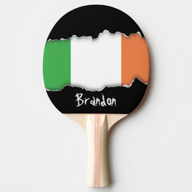 Raquete De Ping Pong Bandeira da Irlanda (Frente)