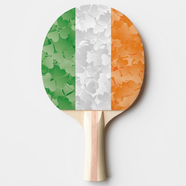 Raquete De Ping Pong Bandeira da Irlanda com um padrão de pântanos (Frente)